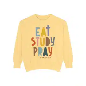 Eat Study Pray Sweatshirt — Christian Student Crewneck (2 Timothy 2:5)